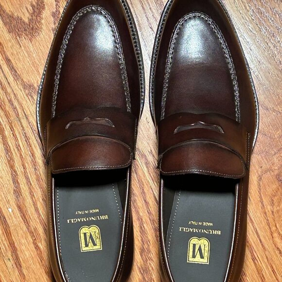 Bruno Magli Men\'s Hudson Rust Calf Brown Penny Loafers Size 9 D (M) main image 5